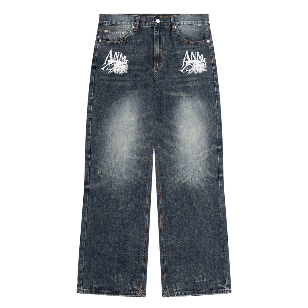 ANM Men's Vintage Wash Denim Jeans