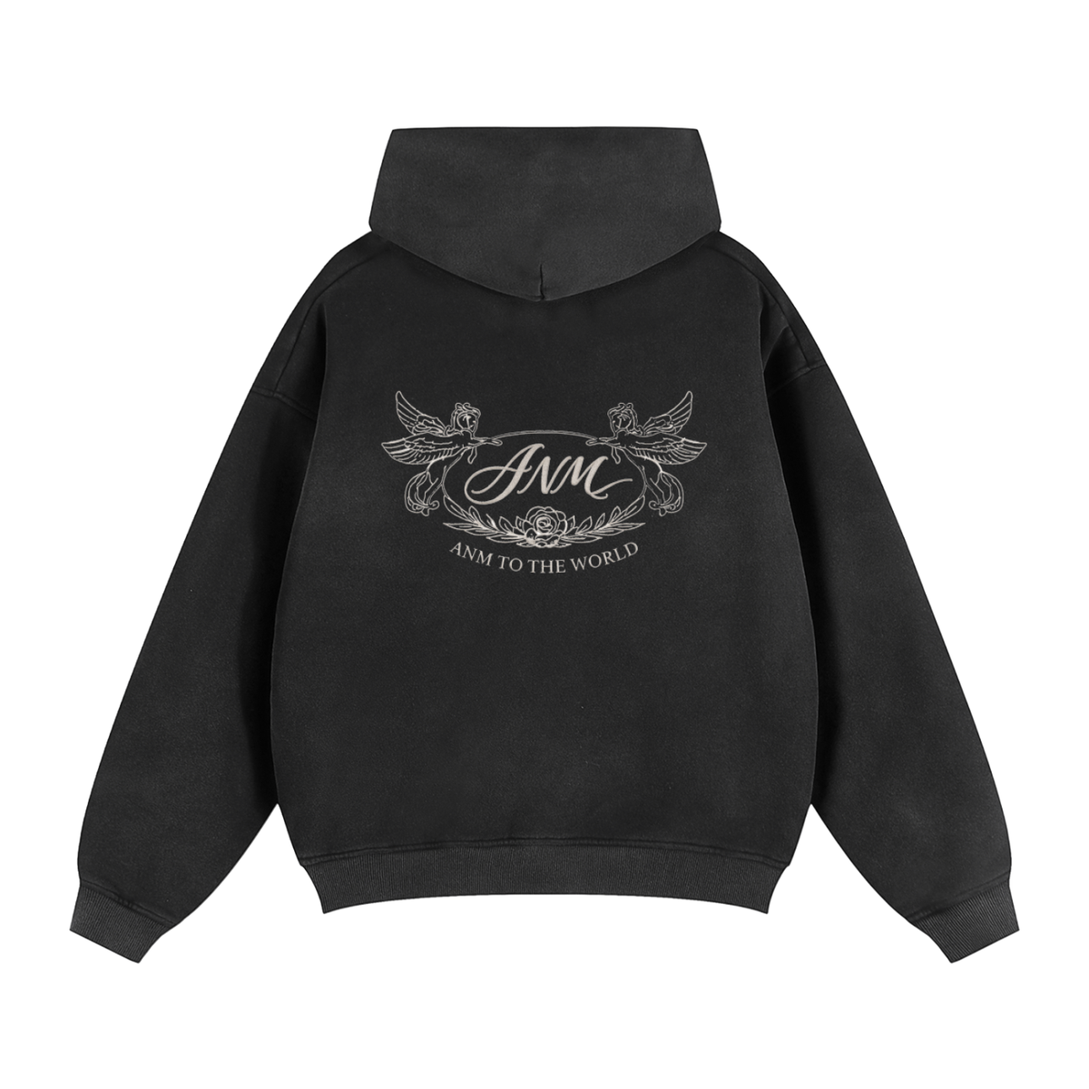 ANM Sunfade Two-way Zipper Boxy Fleece Hoodie